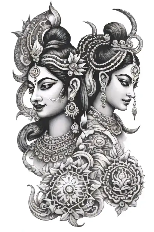 Shiva Trishul And Krishna Basari And Vithhala's Tikka Create A Combine Design