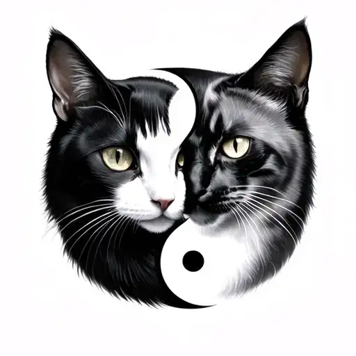 Black Cat White Cat Ying Yang