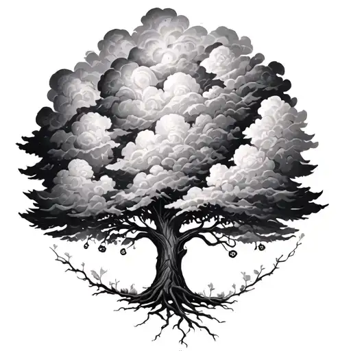 Tree Of Life Scary Clouds Marigolds