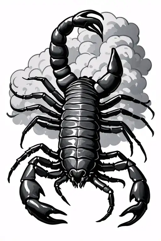 Scorpion Surrounded By Cloud Background