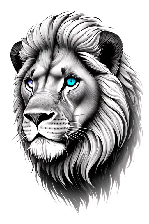 Lion With Blue Eyes