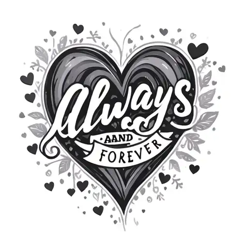 Interconnecting Small Hearts Saying Always And Forever