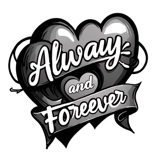 Interconnecting Hearts Saying Always And Forever