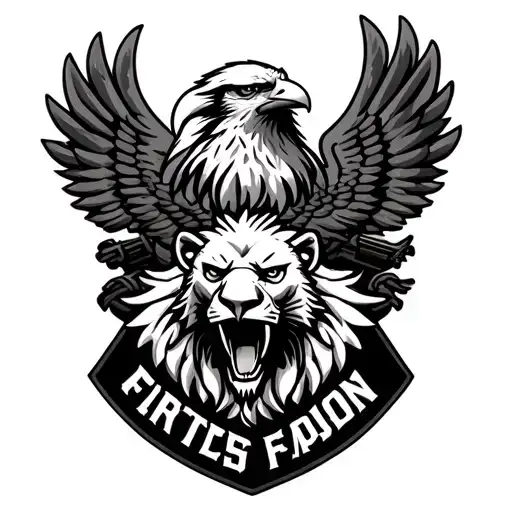 Lions And Eagles With Army Airborne Patch 101 St