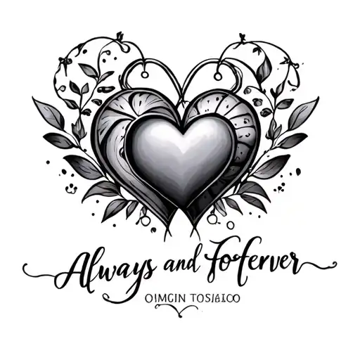 Interconnecting Hearts Saying Always And Forever