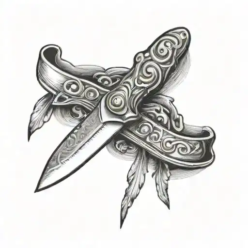 A Kitchen Knife Stuck