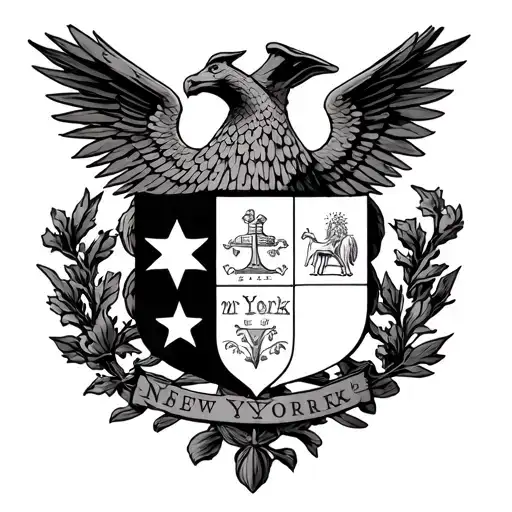 New York State Coat Of Arms Wide Open