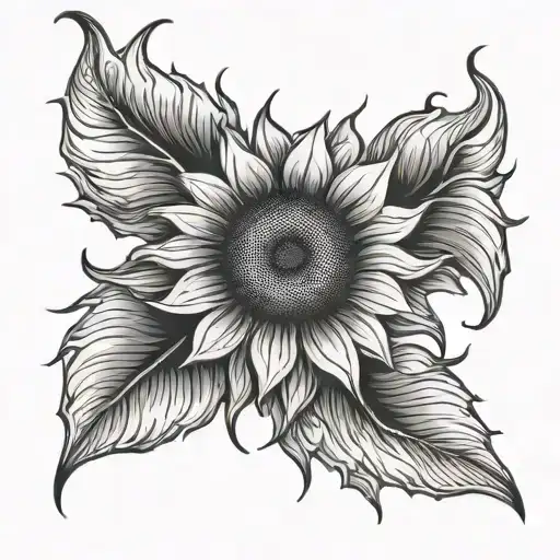 Sunflower And Sun Rays