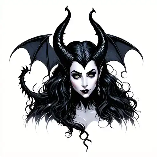 Maleficent Watching Over Young Arora