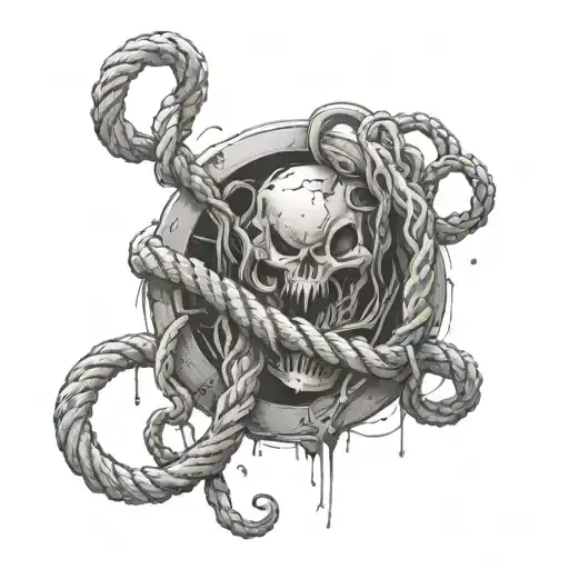 Oroborus Tied Into A Noose Ink