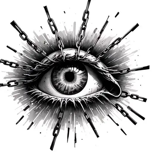 Small Dead Eye With Chain Breaking Around It