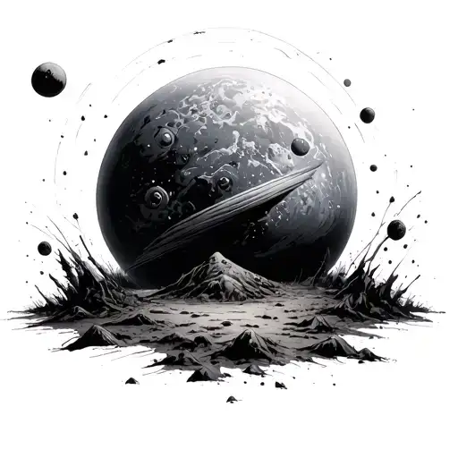 Black And Grey Space Into Fossil Embedded In Ground