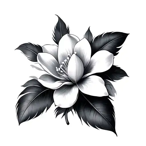 Magnolia Flower And Feather