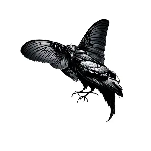 Raven And Death Hawk Moth