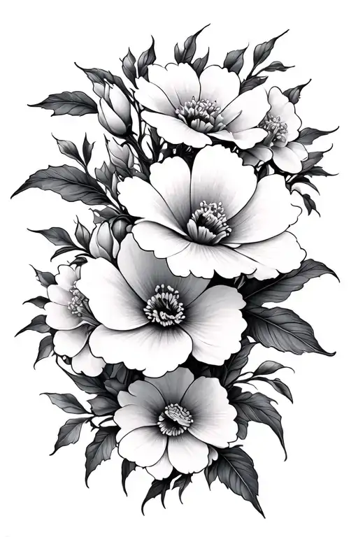 Oriental Flowers Blooming