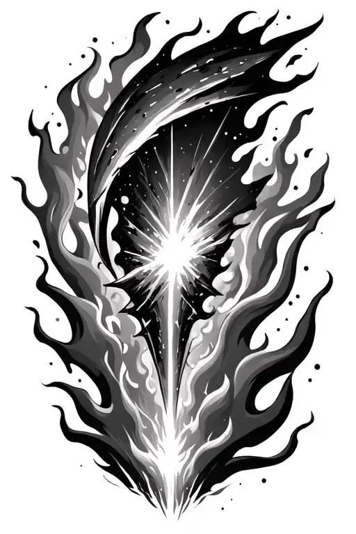 Meteor With Flames Left Arm Sleeve