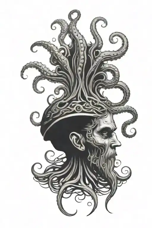Eldritch Head With Tentacles