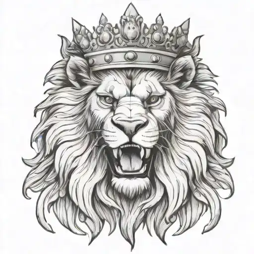 Crowned Lion Face