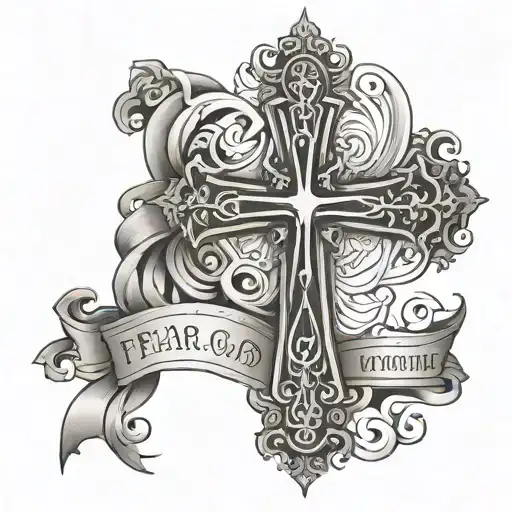 Cross Surrounded By Words Fear God