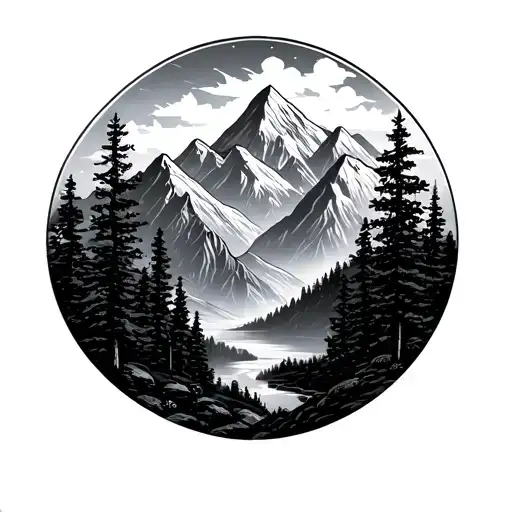 Mountains And Trees