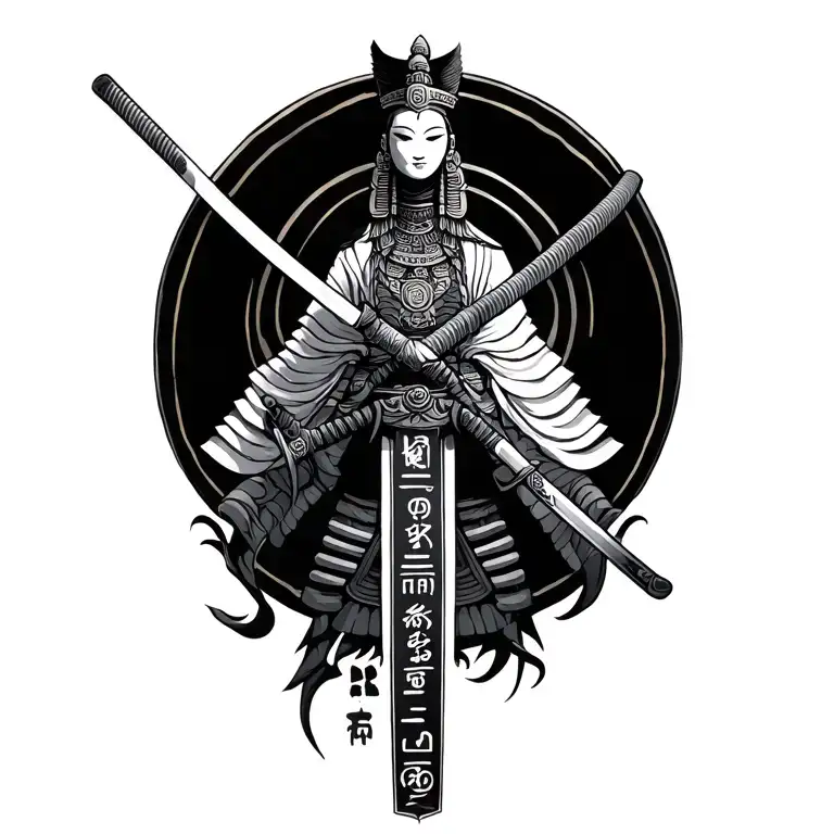 Katana And Hieroglyphs