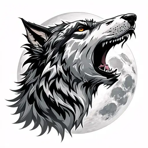 Cubone Wolf Howling At The Moon