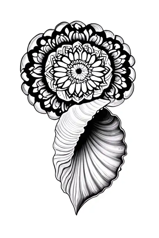 Mandala Above And Below Clam Shell