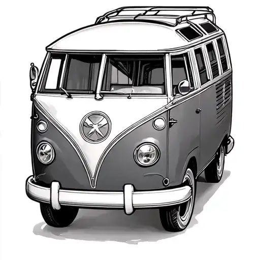Black And White Microbus