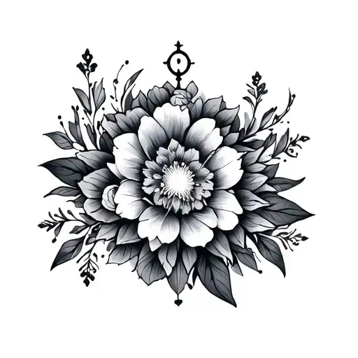 Floral And Spiritual Symbol Intertwined