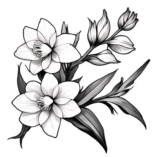 4 Narcissus Flower & 1 Holy Branch