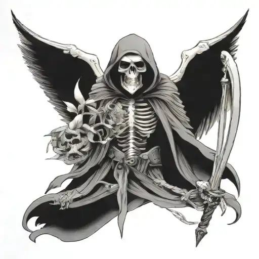 Grim Reaper With Wings Spread