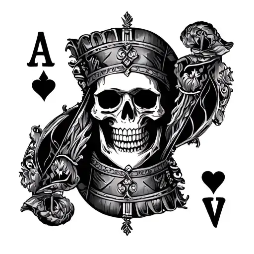 Skull King Of Hearts Card