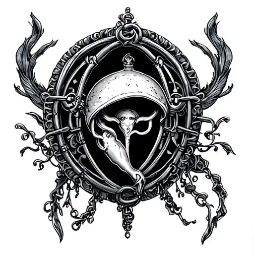 Chastity Cage Womb Tattoo Design