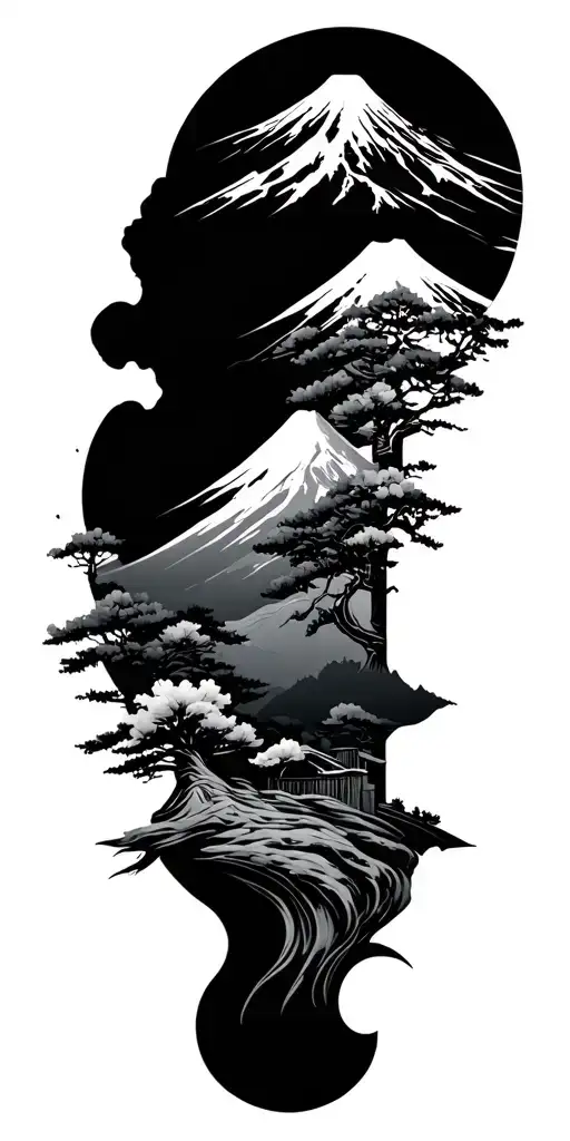 Mx5 With Japan Mount Fuji Background Black