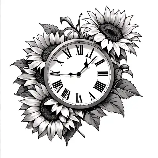 Sunflowers Old Fashione Clock