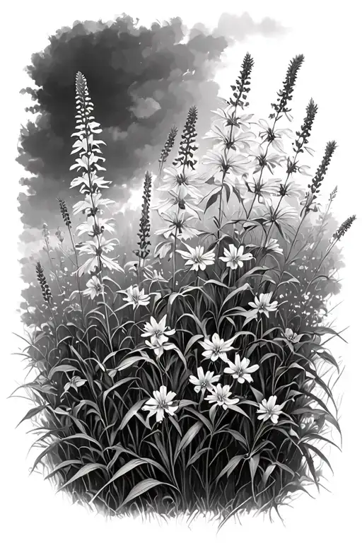 Realistic Field Of Fireweed