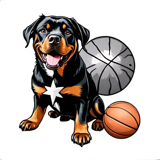 Camshaft And Star And Basketball And Rottweiler
