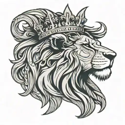 Crowned Lion Face