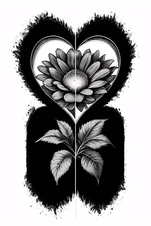 The Crosshair Of Two Strokes Through A Flower Heart With