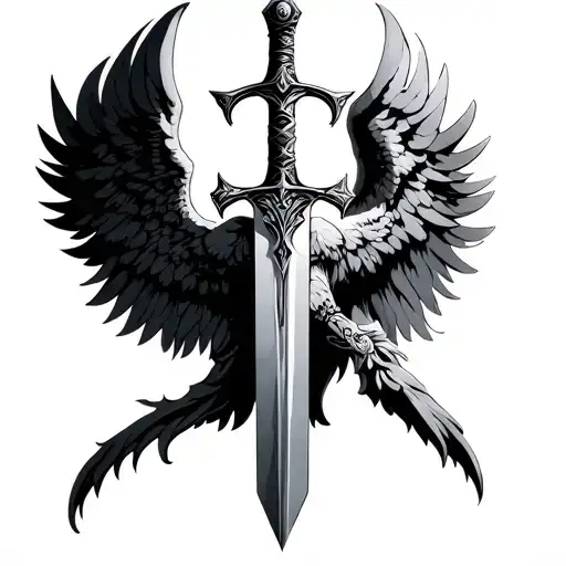 Arch Angel Sword And Wings