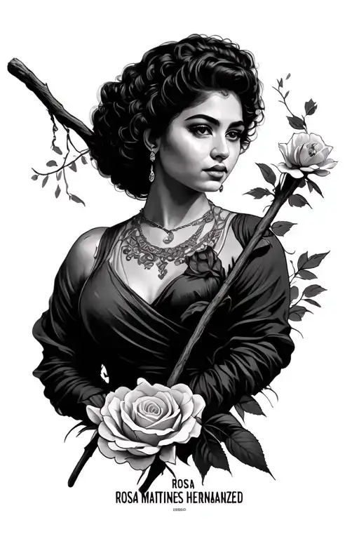 Rosa With The Stick With The Name Of Rosa Martinez Hernandez