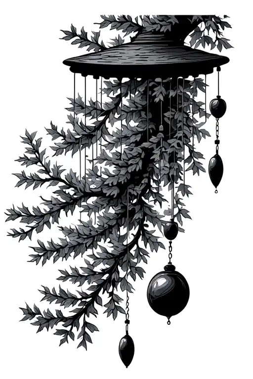 Birch Tree Branches Blowing In The Wind Chime Flying