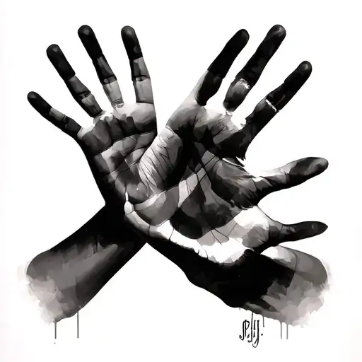 5 Handprints With Names Incorporated