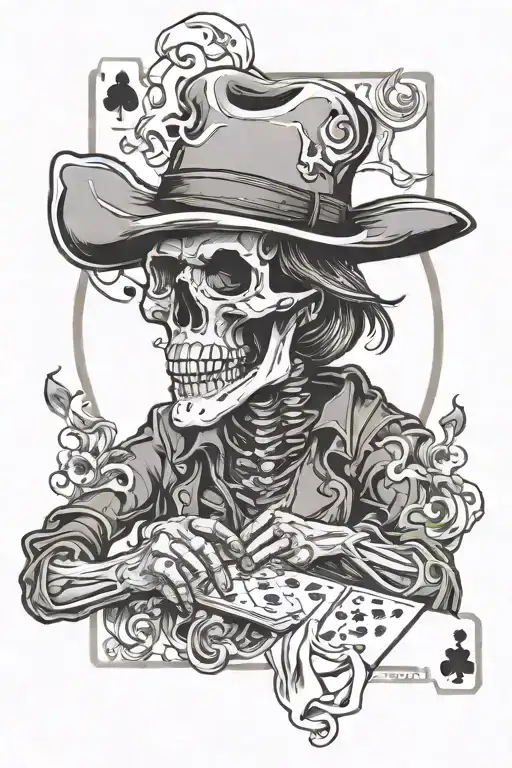 Cowboy Skeletons Play Poker