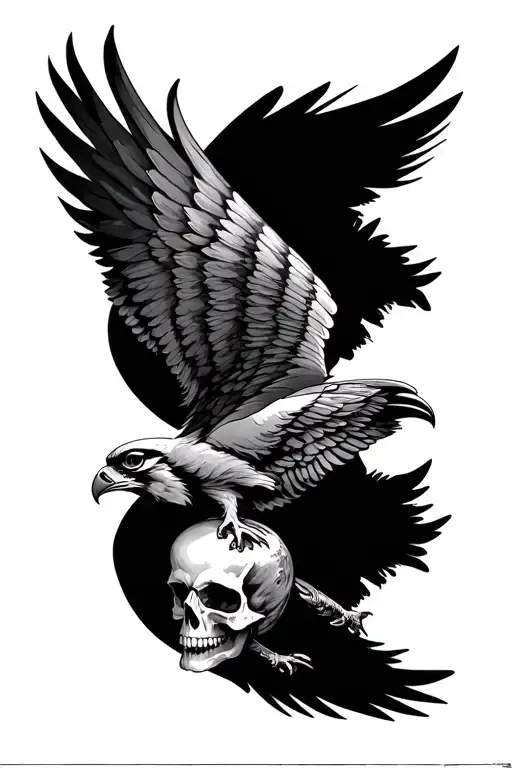 Falcon Wings With A Skull