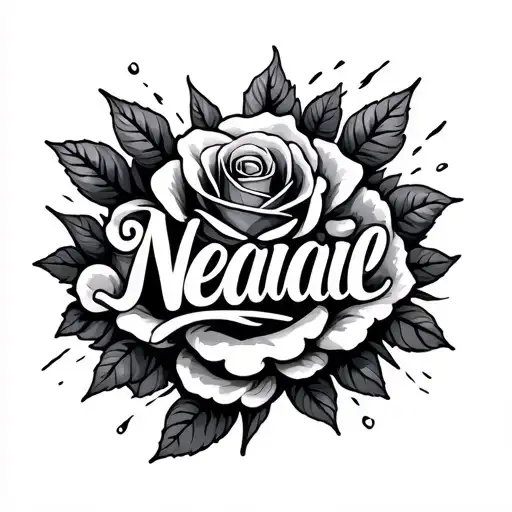 Name With Roses And Cloud Light Flashes