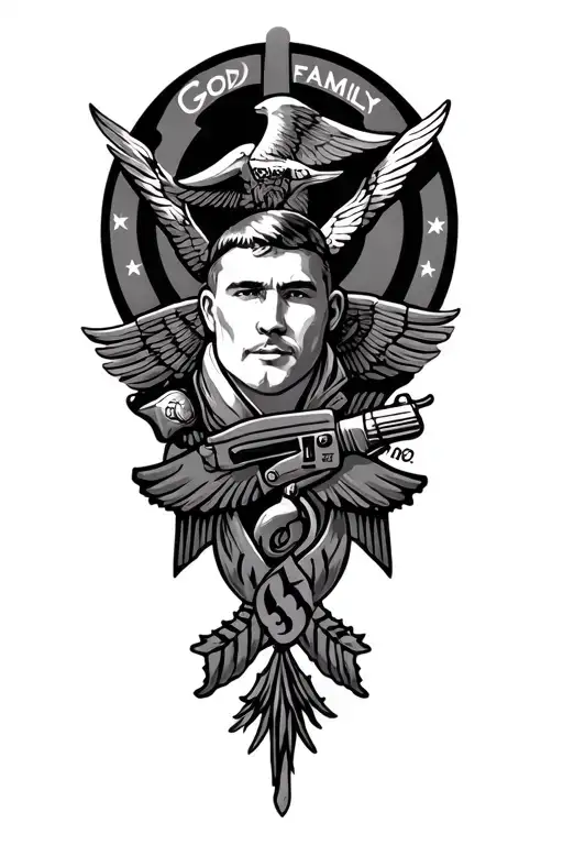 God Family Country Marine Corps