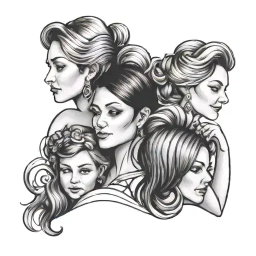 Mom And Two Daughters