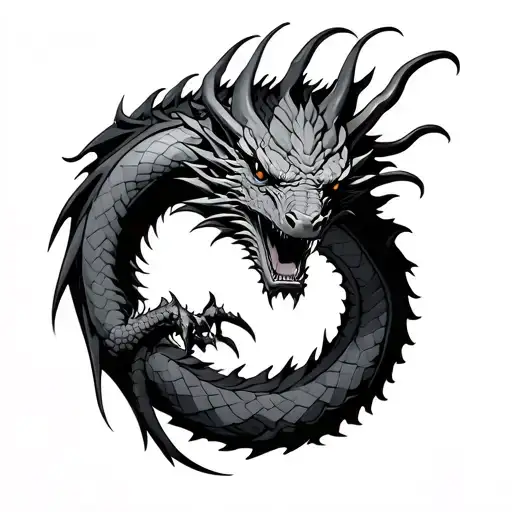 Dragon In The Aggressive Chest