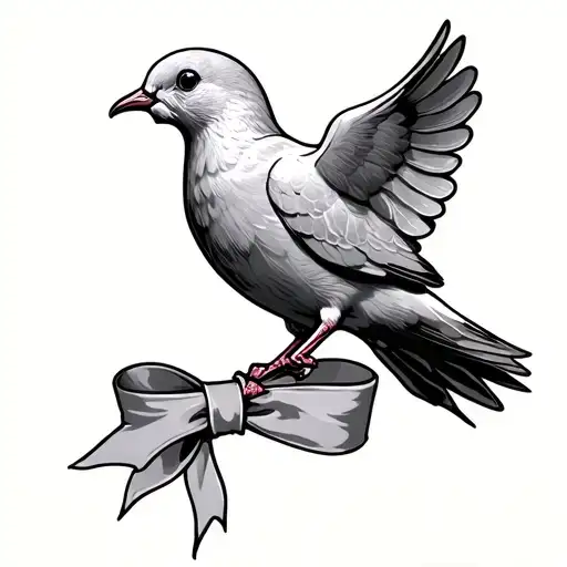 Dove With Ribbon